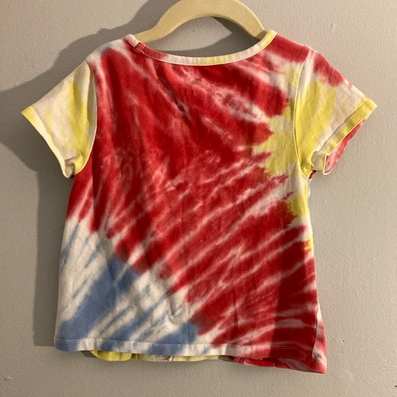 Vibrant Red and Yellow Tie-Dye Short Sleeve Tee - Picture 3 of 3